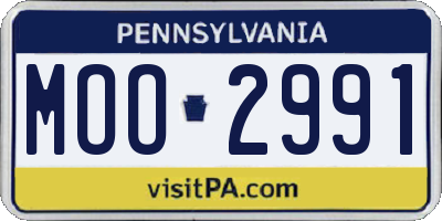 PA license plate MOO2991
