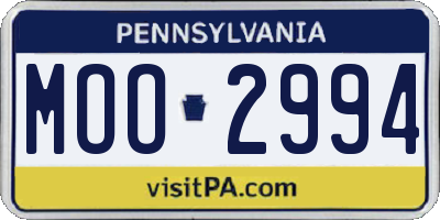PA license plate MOO2994