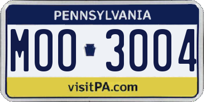 PA license plate MOO3004