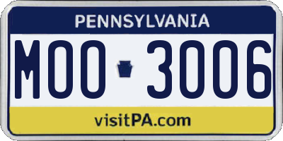 PA license plate MOO3006