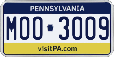 PA license plate MOO3009