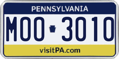 PA license plate MOO3010