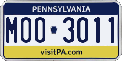 PA license plate MOO3011