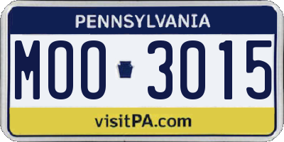PA license plate MOO3015