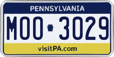 PA license plate MOO3029