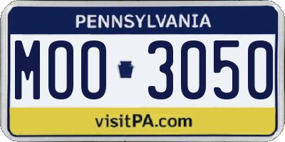 PA license plate MOO3050