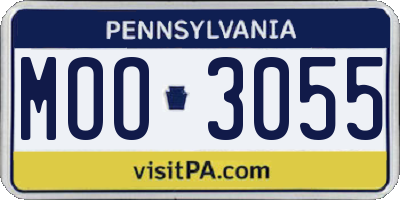 PA license plate MOO3055
