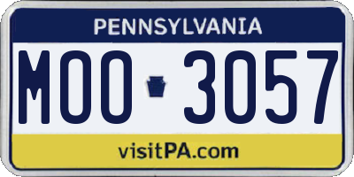 PA license plate MOO3057