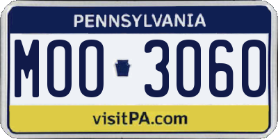 PA license plate MOO3060