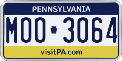 PA license plate MOO3064