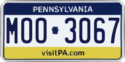 PA license plate MOO3067