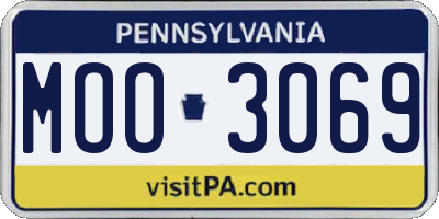 PA license plate MOO3069