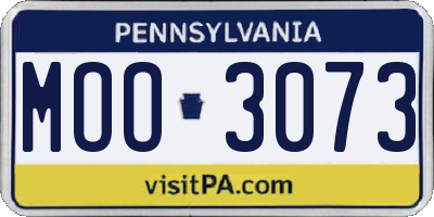 PA license plate MOO3073