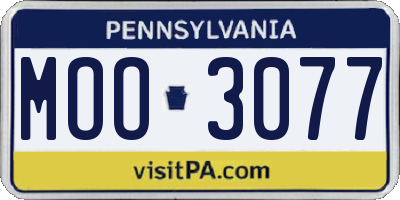 PA license plate MOO3077
