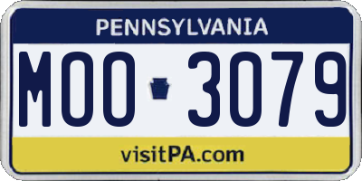 PA license plate MOO3079