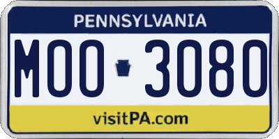 PA license plate MOO3080