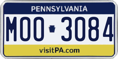 PA license plate MOO3084
