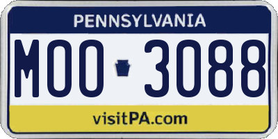 PA license plate MOO3088