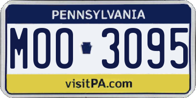 PA license plate MOO3095