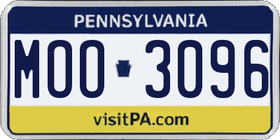 PA license plate MOO3096