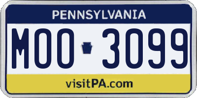 PA license plate MOO3099