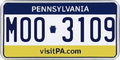 PA license plate MOO3109