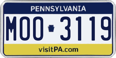 PA license plate MOO3119