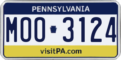 PA license plate MOO3124
