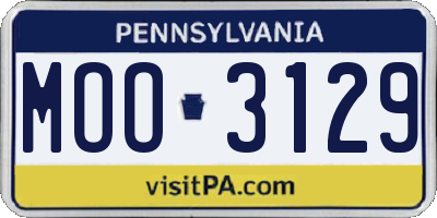 PA license plate MOO3129