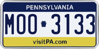PA license plate MOO3133