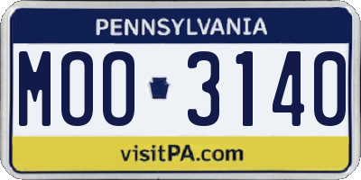 PA license plate MOO3140