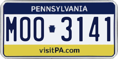 PA license plate MOO3141