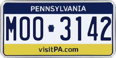 PA license plate MOO3142