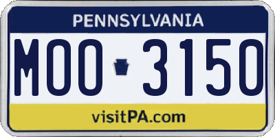 PA license plate MOO3150