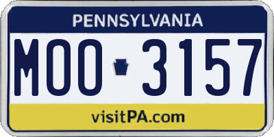 PA license plate MOO3157