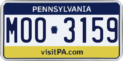 PA license plate MOO3159