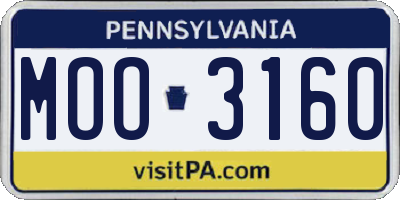 PA license plate MOO3160
