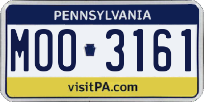 PA license plate MOO3161