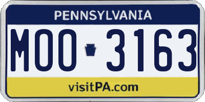 PA license plate MOO3163