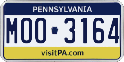 PA license plate MOO3164