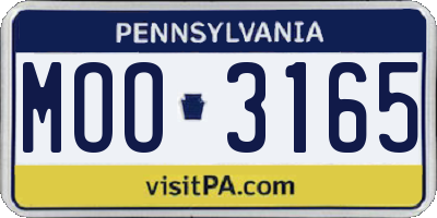 PA license plate MOO3165