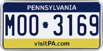 PA license plate MOO3169