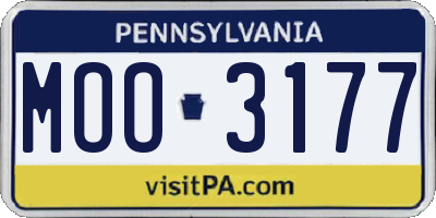 PA license plate MOO3177