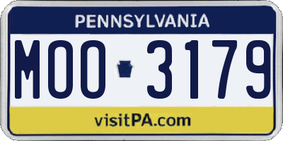 PA license plate MOO3179
