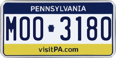 PA license plate MOO3180