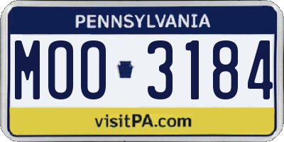 PA license plate MOO3184
