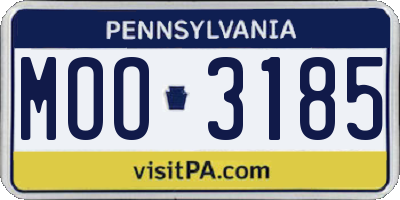 PA license plate MOO3185