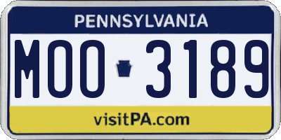PA license plate MOO3189