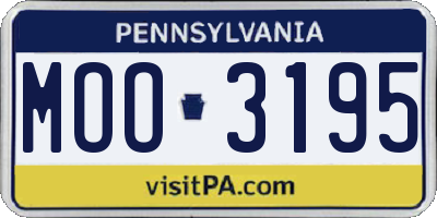 PA license plate MOO3195