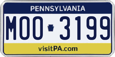 PA license plate MOO3199